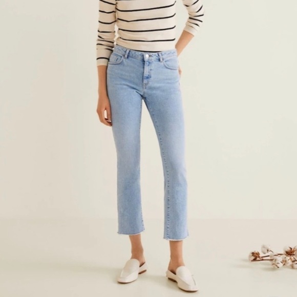 Mango Light Blue Straight Leg Jeans - Picture 2 of 14